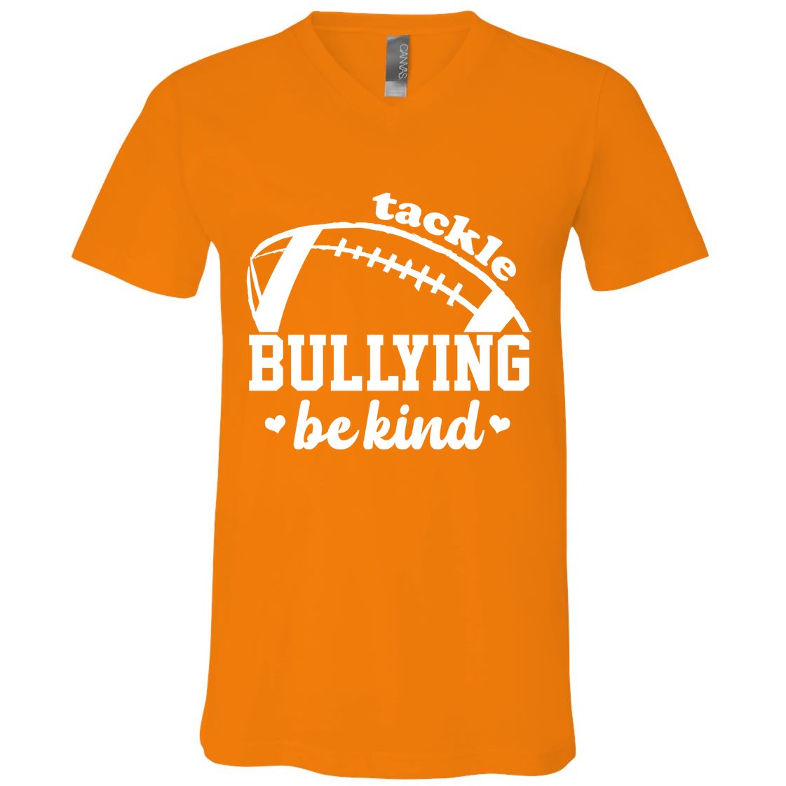 Tackle Bullying Be Kind Football Awareness V-Neck T-Shirt