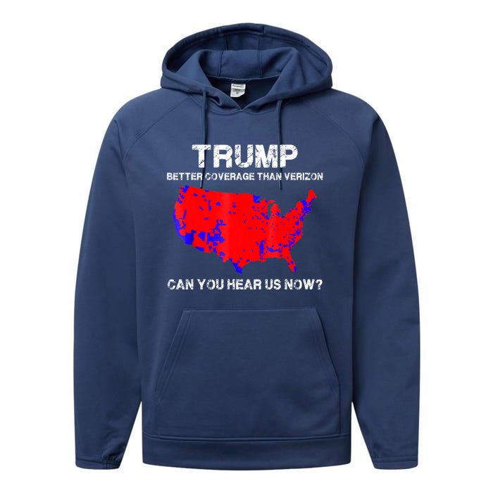 Trump Better Coverage Than Verizon Can You Hear Us Now Performance Fleece Hoodie