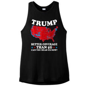 Trump Better Coverage Than 5g Can You Hear Us Now Map 2024 Election Ladies PosiCharge Tri-Blend Wicking Tank