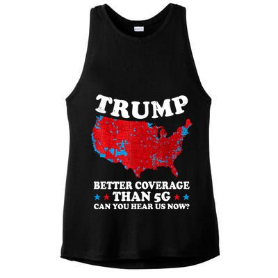Trump Better Coverage Than 5g Can You Hear Us Now Map 2024 Election Ladies PosiCharge Tri-Blend Wicking Tank