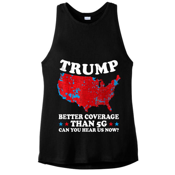 Trump Better Coverage Than 5g Can You Hear Us Now Map 2024 Election Ladies PosiCharge Tri-Blend Wicking Tank