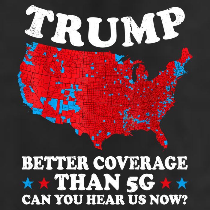 Trump Better Coverage Than 5g Can You Hear Us Now Map 2024 Election 7 Panel Mesh Trucker Snapback Hat