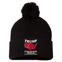 Trump Better Coverage Than 5g Can You Hear Us Now Map 2024 Election Pom Pom 12in Knit Beanie