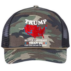 Trump Better Coverage Than 5g Can You Hear Us Now Map 2024 Election Retro Rope Trucker Hat Cap