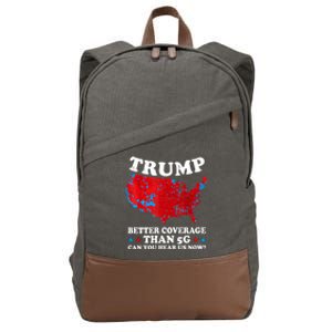 Trump Better Coverage Than 5g Can You Hear Us Now Map 2024 Election Cotton Canvas Backpack