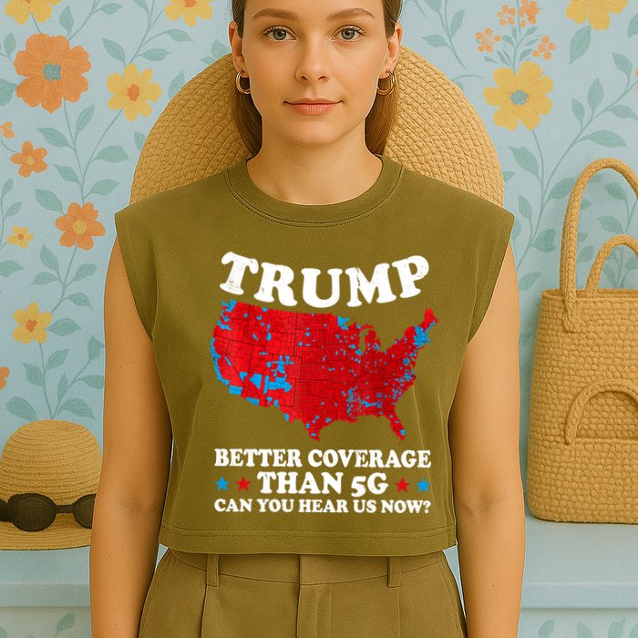 Trump Better Coverage Than 5g Can You Hear Us Now Map 2024 Election Garment-Dyed Women's Muscle Tee