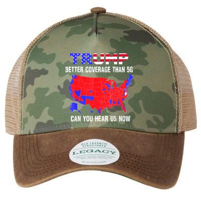 Trump Better Coverage Than 5g Can You Hear Us Now Usa Map Legacy Tie Dye Trucker Hat