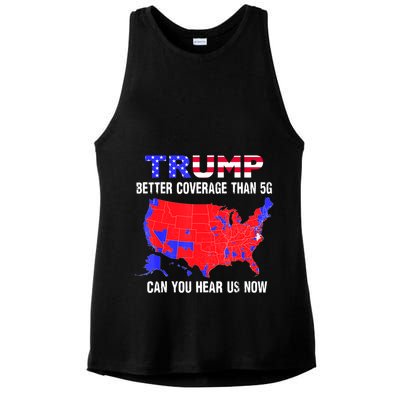 Trump Better Coverage Than 5g Can You Hear Us Now Usa Map Ladies PosiCharge Tri-Blend Wicking Tank