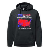 Trump Better Coverage Than 5g Can You Hear Us Now Usa Map Performance Fleece Hoodie