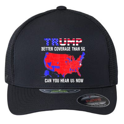 Trump Better Coverage Than 5g Can You Hear Us Now Usa Map Flexfit Unipanel Trucker Cap