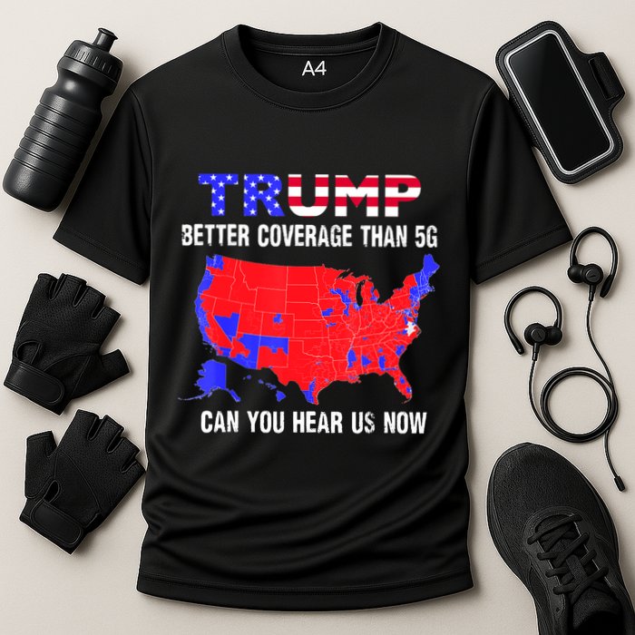 Trump Better Coverage Than 5g Can You Hear Us Now Usa Map Performance Shirt