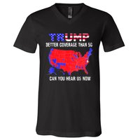 Trump Better Coverage Than 5g Can You Hear Us Now Usa Map V-Neck T-Shirt