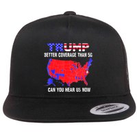 Trump Better Coverage Than 5g Can You Hear Us Now Usa Map Flatbill Hat