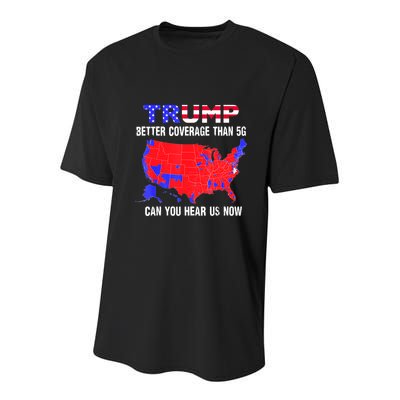 Trump Better Coverage Than 5g Can You Hear Us Now Usa Map Youth Performance Sprint T-Shirt