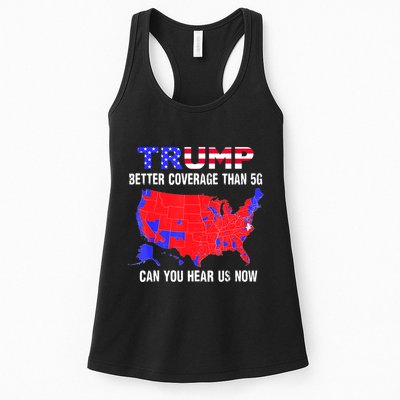 Trump Better Coverage Than 5g Can You Hear Us Now Usa Map Womens Tank Top