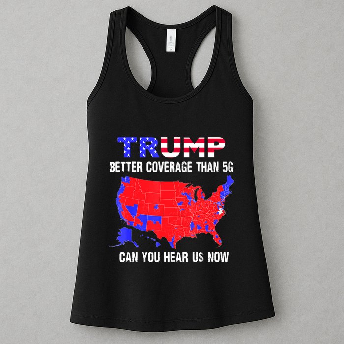Trump Better Coverage Than 5g Can You Hear Us Now Usa Map Womens Tank Top