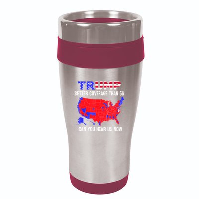 Trump Better Coverage Than 5g Can You Hear Us Now Usa Map 16oz Travel Tumbler
