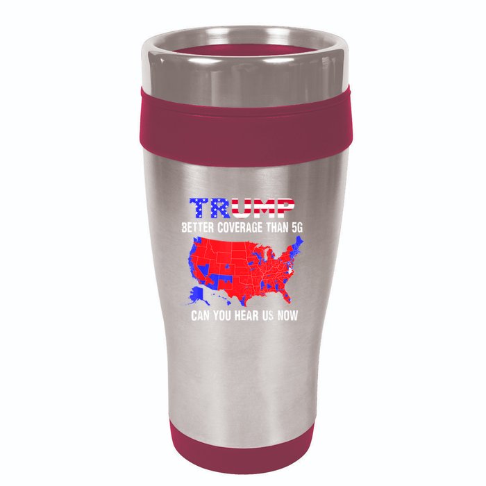 Trump Better Coverage Than 5g Can You Hear Us Now Usa Map 16oz Travel Tumbler