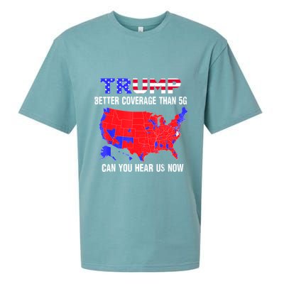 Trump Better Coverage Than 5g Can You Hear Us Now Usa Map Sueded Cloud Jersey T-Shirt