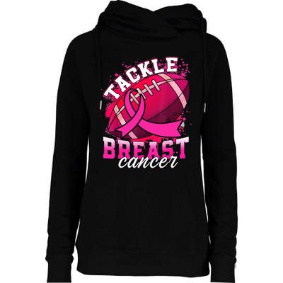 Tackle Breast Cancer Awareness P.I.N.K Ribbon Football Womens Funnel Neck Pullover Hood