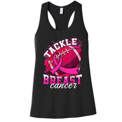 Tackle Breast Cancer Awareness P.I.N.K Ribbon Football Women's Racerback Tank