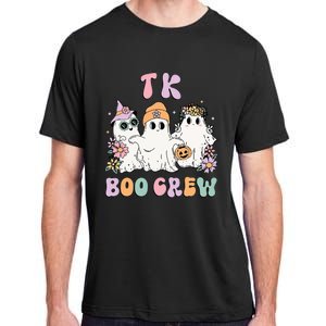 Tk Boo Crew Retro Groovy Halloween Floral Ghost Tk Teacher Adult ChromaSoft Performance T-Shirt