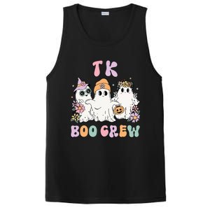 Tk Boo Crew Retro Groovy Halloween Floral Ghost Tk Teacher PosiCharge Competitor Tank