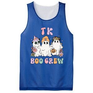 Tk Boo Crew Retro Groovy Halloween Floral Ghost Tk Teacher Mesh Reversible Basketball Jersey Tank