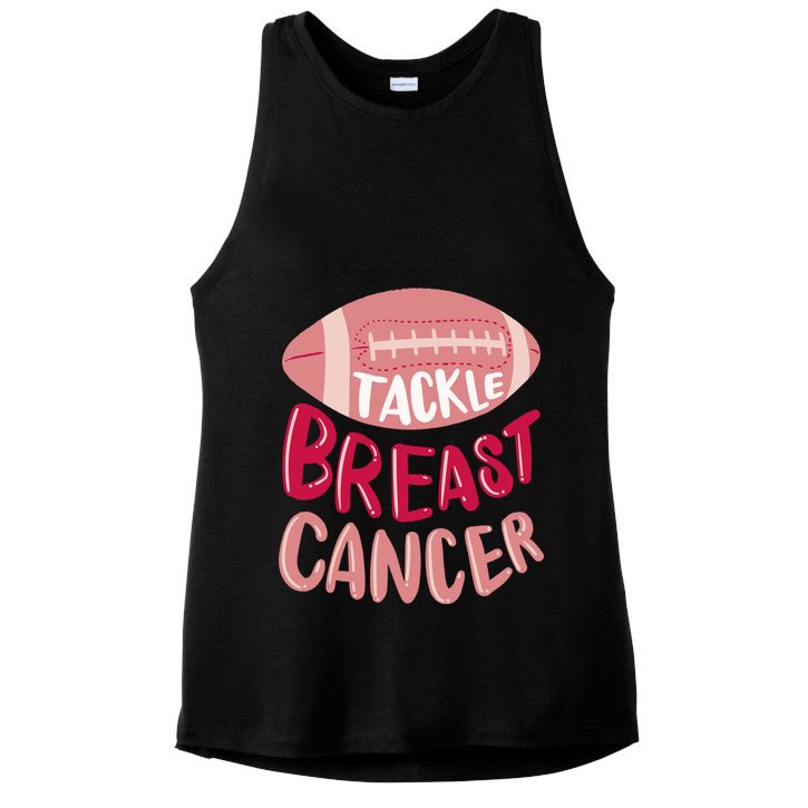 Tackle Breast Cancer Football Ladies PosiCharge Tri-Blend Wicking Tank