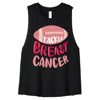 Tackle Breast Cancer Football Women's Racerback Cropped Tank