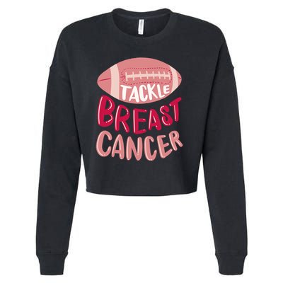 Tackle Breast Cancer Football Cropped Pullover Crew