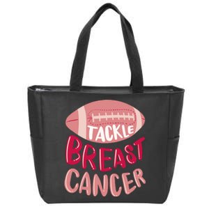 Tackle Breast Cancer Football Zip Tote Bag