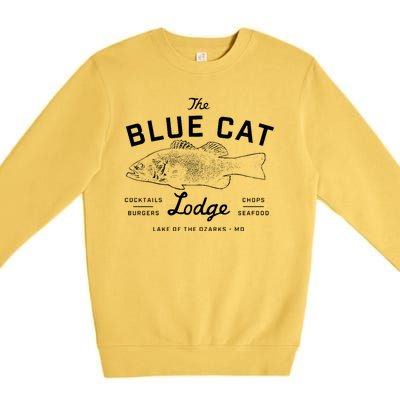 The Blue Cat Lodge Lake Of Ozarks Fish Premium Crewneck Sweatshirt