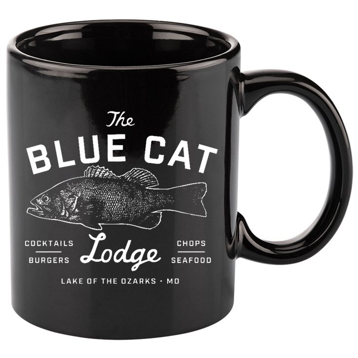 The Blue Cat Lodge Lake Of Ozarks Fish 11oz C Handle Ceramic Mug
