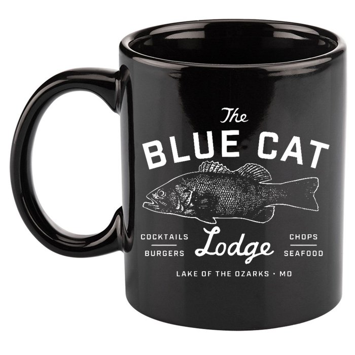 The Blue Cat Lodge Lake Of Ozarks Fish 11oz C Handle Ceramic Mug