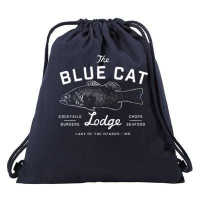 The Blue Cat Lodge Lake Of Ozarks Fish Drawstring Bag