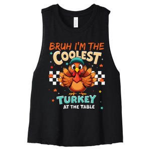 Thanksgiving Bruh Coolest Turkey At The Table Women's Racerback Cropped Tank