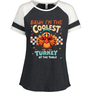 Thanksgiving Bruh Coolest Turkey At The Table Enza Ladies Jersey Colorblock Tee