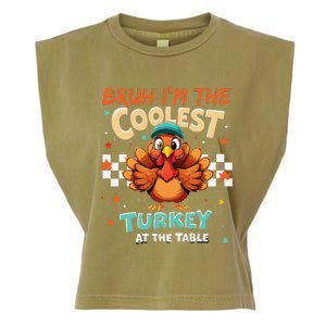 Thanksgiving Bruh Coolest Turkey At The Table Garment-Dyed Women's Muscle Tee