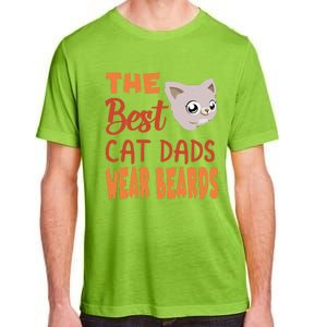 The Best Cat Dads Wear Beards Funny Cat Daddy Gift Adult ChromaSoft Performance T-Shirt