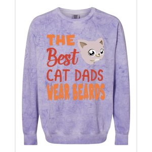 The Best Cat Dads Wear Beards Funny Cat Daddy Gift Colorblast Crewneck Sweatshirt