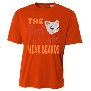 The Best Cat Dads Wear Beards Funny Cat Daddy Gift Cooling Performance Crew T-Shirt