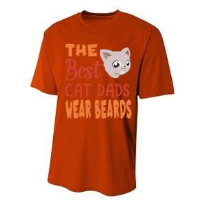 The Best Cat Dads Wear Beards Funny Cat Daddy Gift Performance Sprint T-Shirt