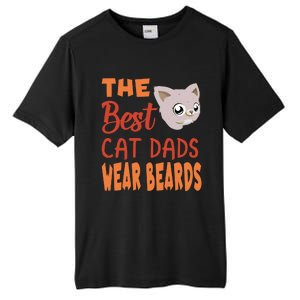 The Best Cat Dads Wear Beards Funny Cat Daddy Gift Tall Fusion ChromaSoft Performance T-Shirt