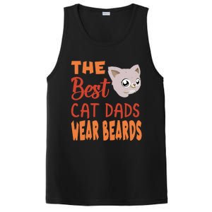 The Best Cat Dads Wear Beards Funny Cat Daddy Gift PosiCharge Competitor Tank