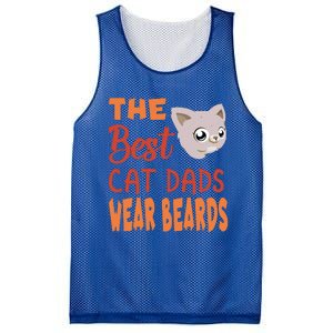 The Best Cat Dads Wear Beards Funny Cat Daddy Gift Mesh Reversible Basketball Jersey Tank