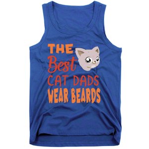 The Best Cat Dads Wear Beards Funny Cat Daddy Gift Tank Top