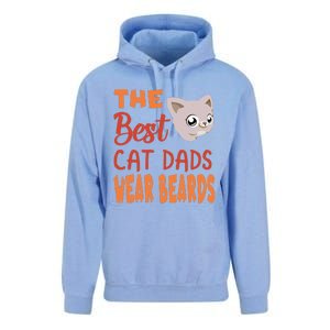 The Best Cat Dads Wear Beards Funny Cat Daddy Gift Unisex Surf Hoodie