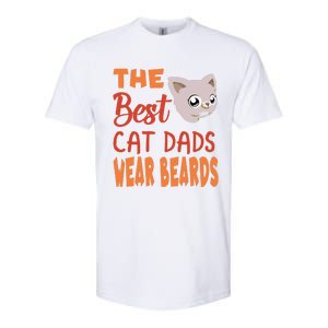 The Best Cat Dads Wear Beards Funny Cat Daddy Gift Softstyle CVC T-Shirt