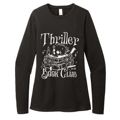 Thriller Book Club Floral Skull Womens CVC Long Sleeve Shirt